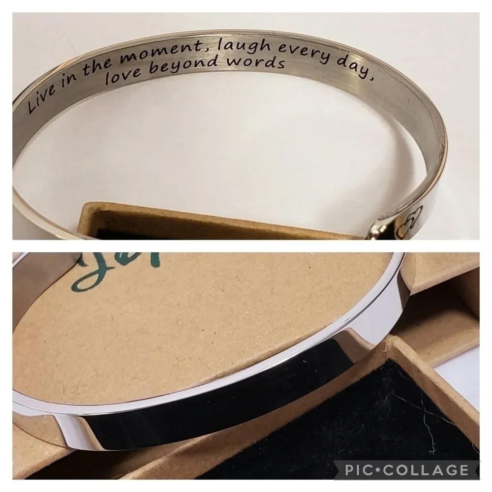 NIB JOYCUFF Live...Laugh...Love Hidden Message Bracelet